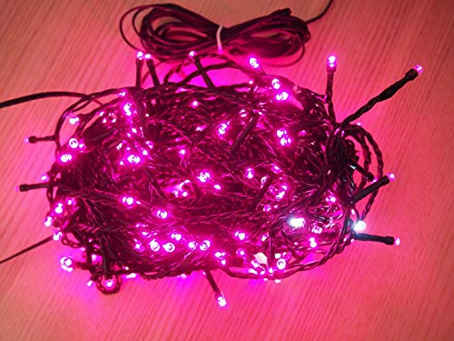 Guirlande lumineuse extérieure 17m étanche avec 240 LED roses et blanc flash