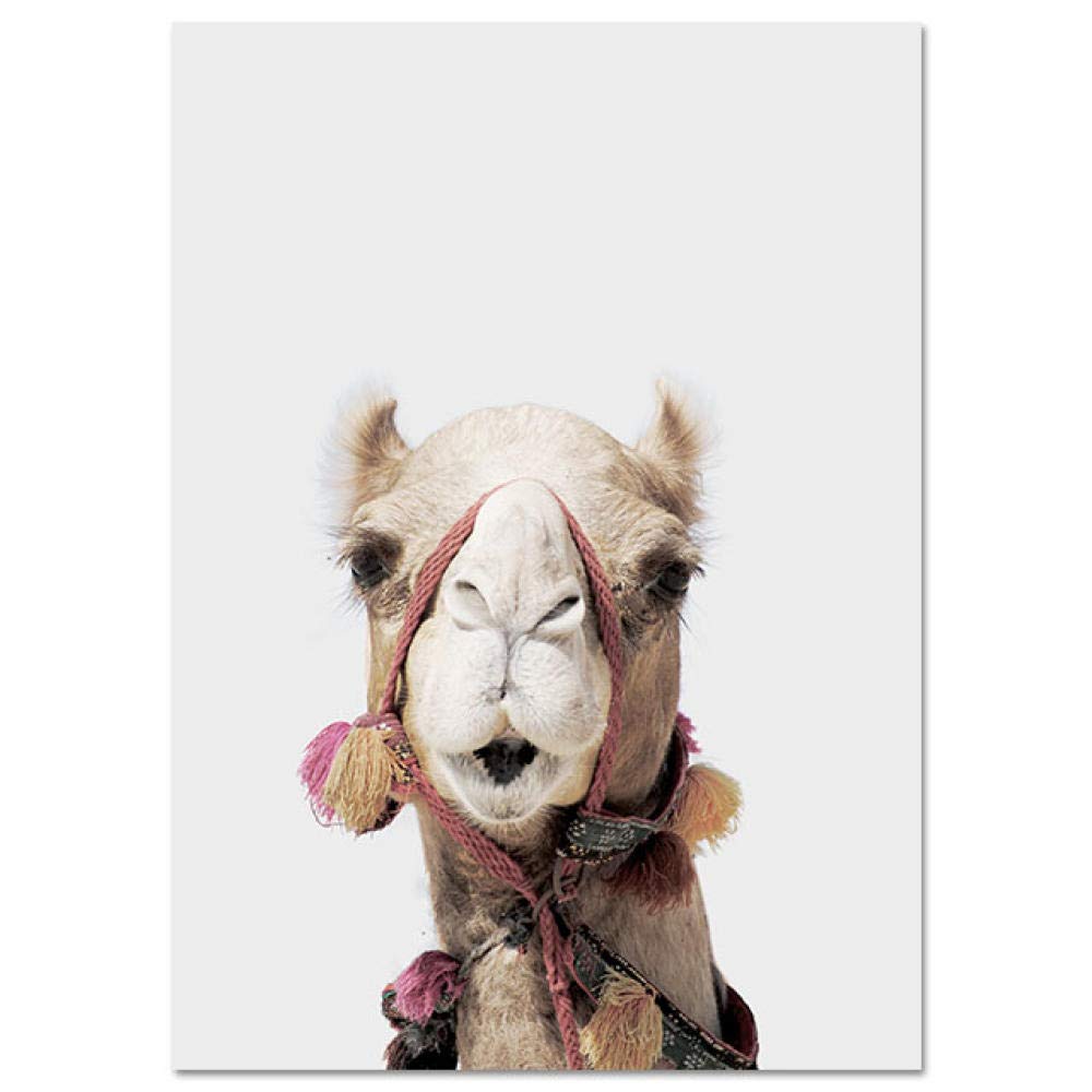 Camel Desert Landscape Poster Wall Art Print Boho Style Canvas Poster Nordic Nature Art Painting Decorative Picture Home Decor 20x28 inches No Frame