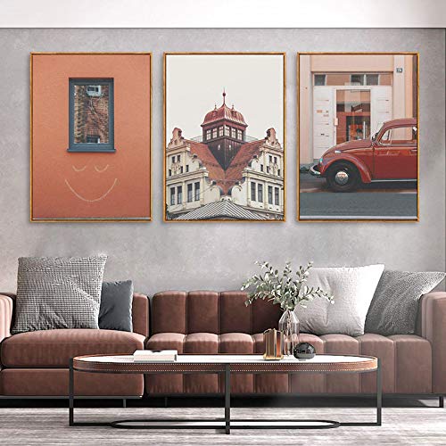 Affiche Nordique Scandinave Paysage Vintage en Toile Premium