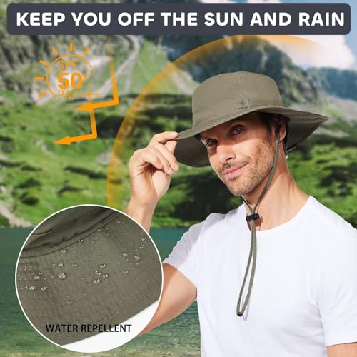 Image of Fishing Hat for Mens Sun Hat Wide Brim Bucket Hat SPF UV Protection XL XXL Large Size Big Head Hiking Beach Safari