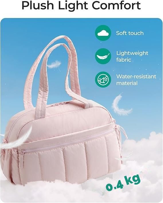 Image of Travel Duffle Bag for Women with Wet Pocket | Lightweight Gym Bag for Travel, Yoga, Sports & Weekend Trips | Cabin Personal Item Tote Bag (Pink)