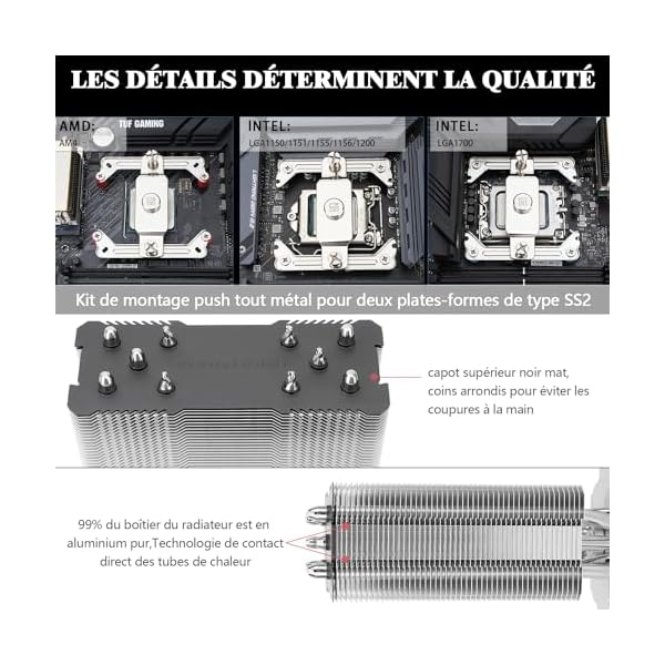 Thermalright Assassin King 120 SE CPU Air Cooler, 5 Heatpipes, TL-C12C PWM Fan, para AMD AM4 AM5/Intel 1700/1150/1151/1155/1156/1200, Ordenador de escritorio - Image 4