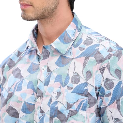 Image of Spykar Men's Slim Fit N /A Half Sleeve Printed Casual Shirts