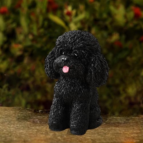 Chiot sculpture de table noire pour un bureau minimaliste - 3
