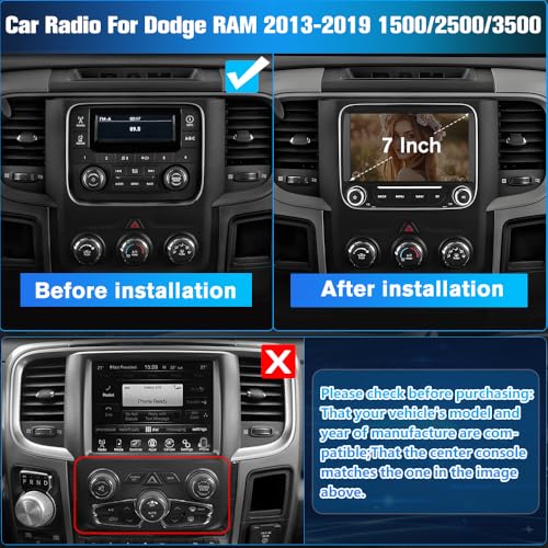 Radio para auto Android 7 pulgadas Dodge RAM 2013-2019 miniatura 3