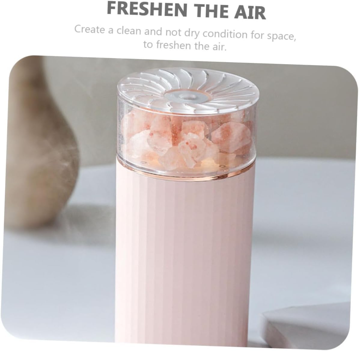 Difusor de Aire 1 Juego humidificador difusor de Aroma nebulizadores for el hogar humidificador de Aroma Interior Niebla Ajustable humidificadores de Gran Capacidad Sal Roca(Pink)
