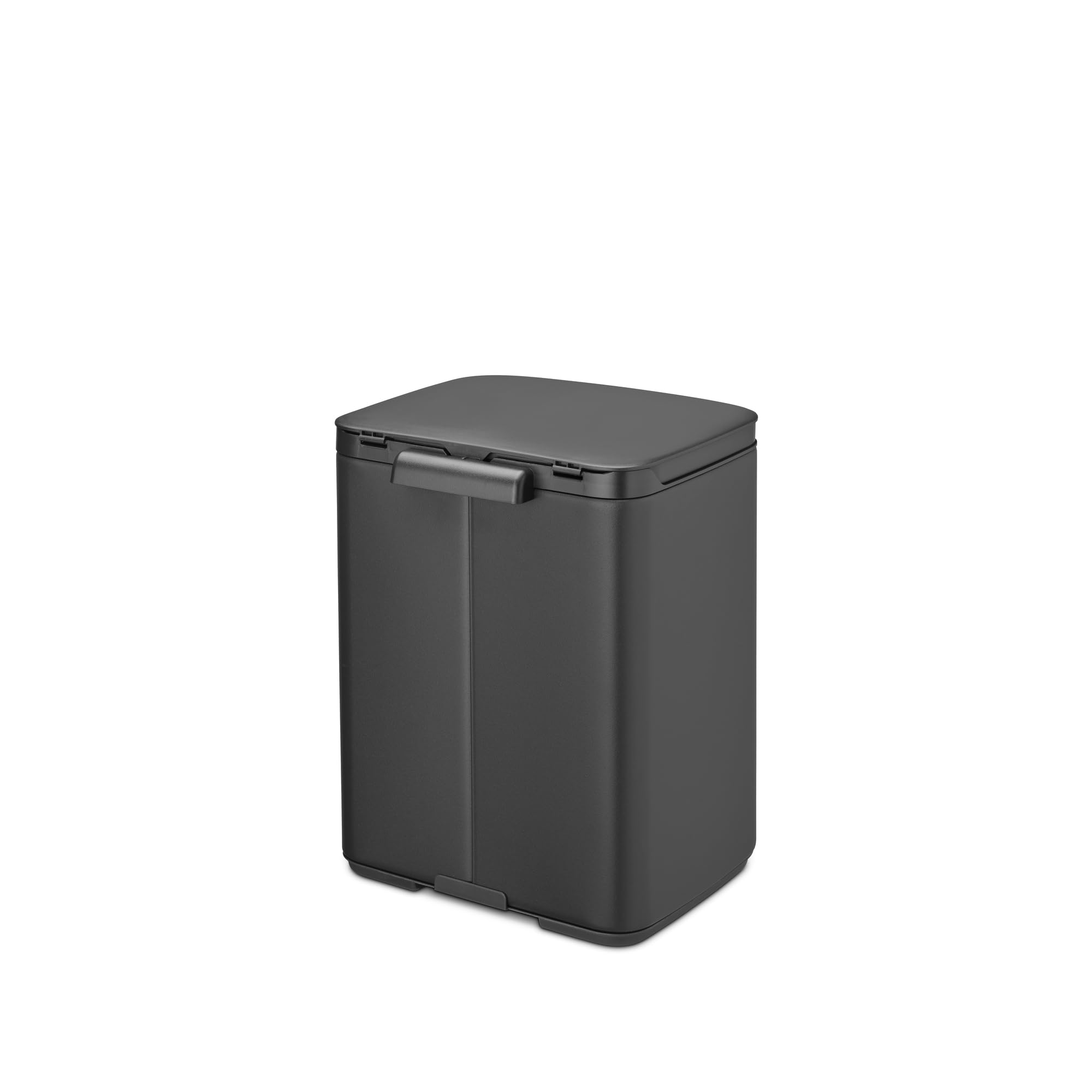 Brabantia Bo Abfalleimer 7 l | Kompakter rechteckiger Mülleimer mit Soft-Close-Deckel und herausnehmbarem Inneneimer | Wandmontage oder frei stehend für Bad, Küche oder Büro | Mineral Infinite Grey