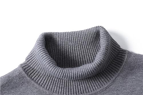 Mens Casual Turtleneck Pullover Mock Sweaters Knitted Sweater Lightweight Solid Color Soft Slim Fit Warm Basic Tops4