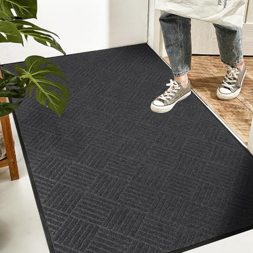 Commercial-Grade Entrance Mat High Traffic Guard Doormat with Rubber Border Heavy Duty Dirt Trapper Entryway Doormat Low Profile Entryway Rugs for Entryway Indoor Outdoor