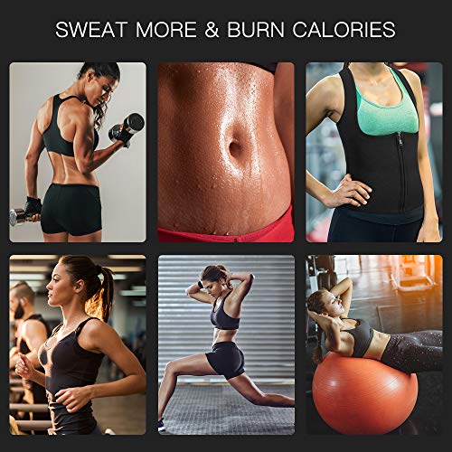 Colete Fitness, Andoer Colete feminino de neoprene para sauna colete de cintura fina espartilho para