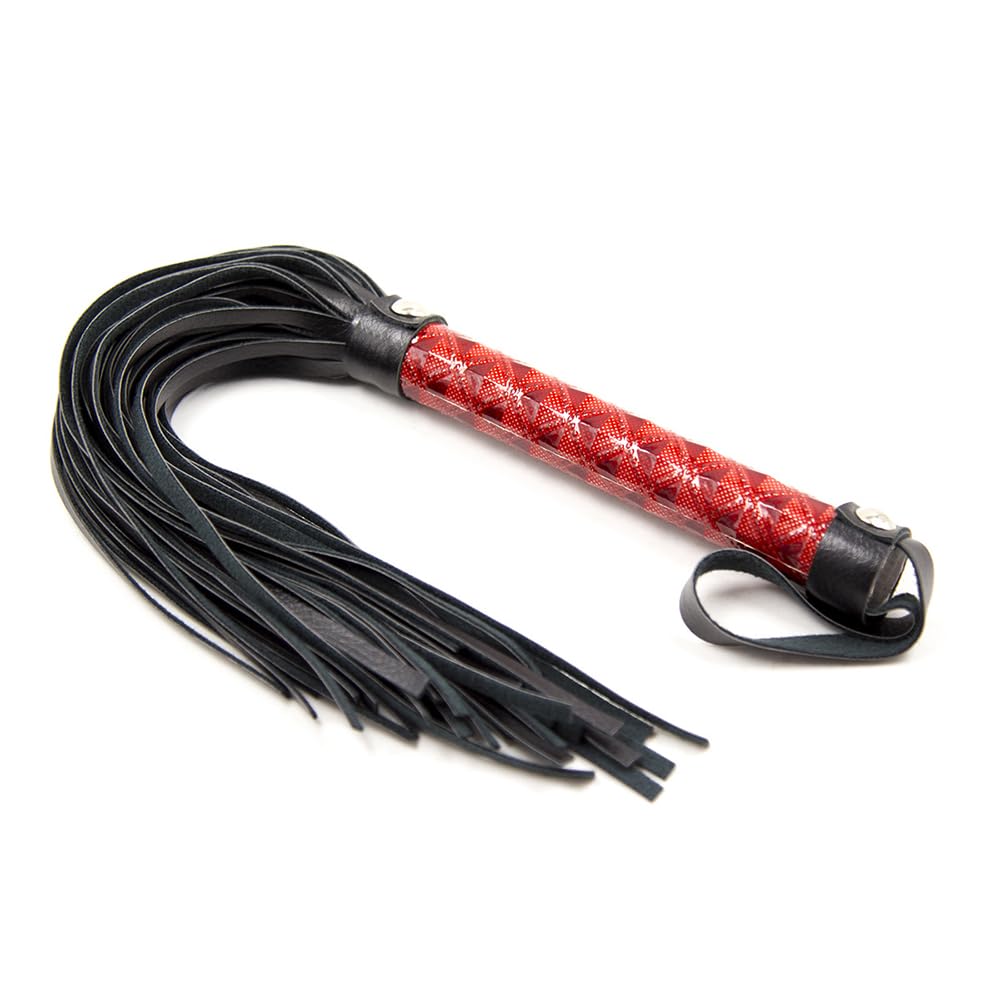Fusta para Caballos, Juguetes para Parejas, Juego para Parejas, Puntero Negro Doble, látigo Trenzado Rojo, Juego de 3 Piezas de Pala Doble Negra y roja