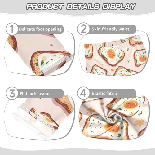 Egg Sandwich Girls Leggings,Workout Leggings for Girls Toddler Athletic Legging Size for 3-10T3