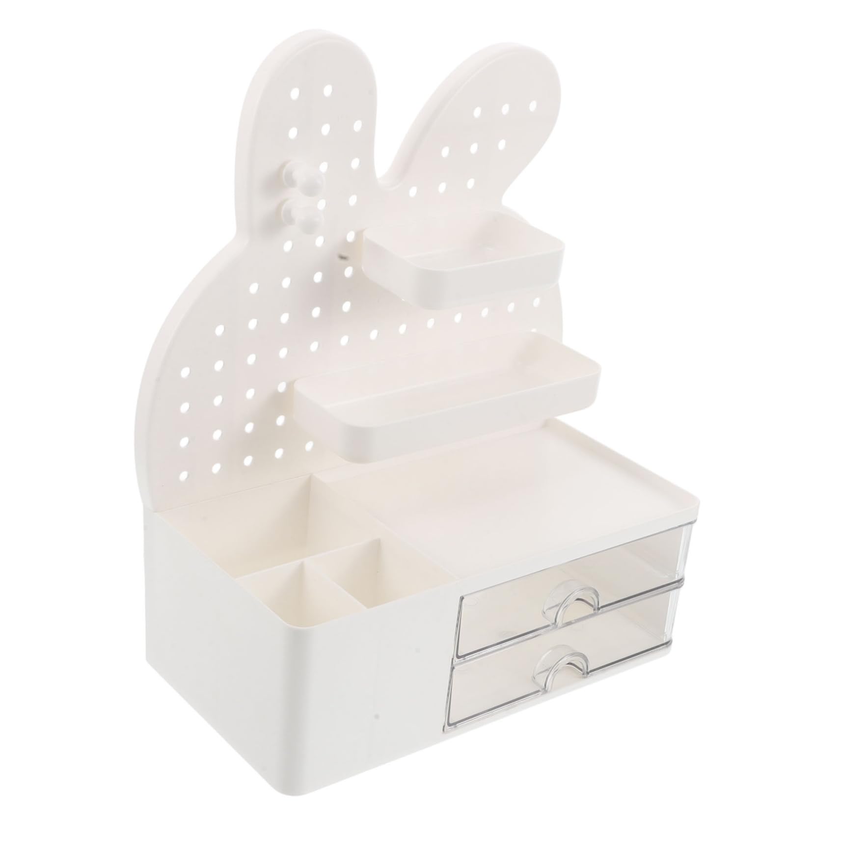 Veemoon Organizador de Escritorio con Forma de Conejo Cute Caja de Almacenamiento con Cajones Estante de Perforación para de Oficina y Papelería Accesorio de Escritorio Divertido y