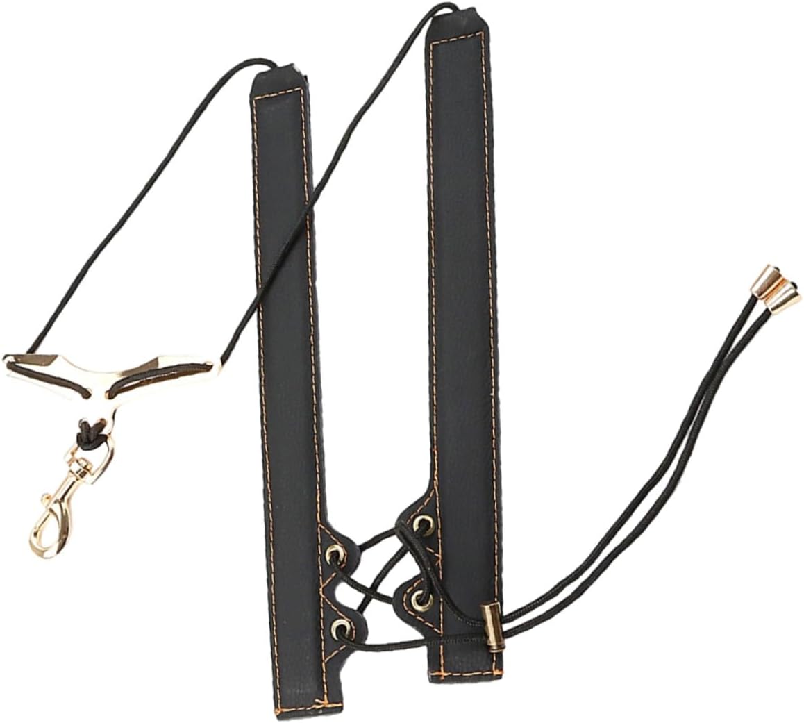 Gold Thread Padded Saxophone Shoulder Harness Strap, Universal Tenor Alto Saxophone Lanyard with Adjustable Soft Belt for Comfortable Instrument Support