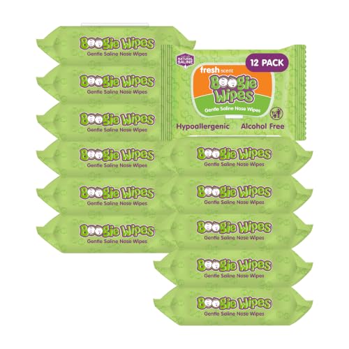 Image of Boogie Gentle Saline Nose Wipes Fresh Scent - 360 Count | Hypoallergenic & Alcohol-Free, Allergy Relief, Made with Natural Saline, Aloe, Chamomile & Vitamin E, Diaper Bag Essential