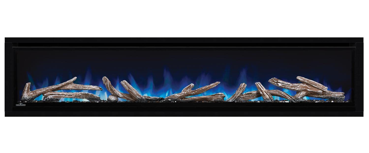 Napoleon Alluravision 74 - NEFL74CHD - Deep Depth Wall Hanging Electric Fireplace, 74-in, Black, Crystal & Log Ember Bed, 3 Flame Colours, Remote Included