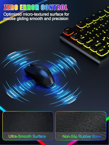 Image of Mouse Pad with Foldable Phone Holder & Wireless Charger, XXL RGB Gaming Mousepad 31.5 inchx15.8 inch Large Desk Mat for Keyboard, Black Desk Pad with Dual Qi Charging Station | 11 Colors 5 Modes | Waterproof