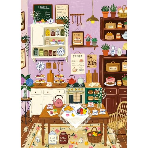 HUADADA Jigsaw Puzzles for Adults 1000 Pieces Tea & Snack Shop Family Interactive Games 1000 Piece Jigsaw Puzzles for Adults