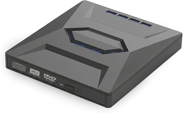 Lecteur DVD externe Premes - USB 3.0 - Graveur et lecteur de DVD et CD - Ordinateur portable - Compatible avec Windows 11 - Mac OS - Graveur - 1