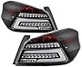VIPMOTOZ Neon Tube Full LED Tail Light Brake Lamp Compatible with 2015-2021 Subaru WRX STI Matte Black Housing Driver & Passenger Side Replacement