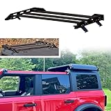 EZ4X4 Bronco® Middle Panel Roof Rack Holder for 2021-2026 4-Door Hardtop (Excluding Sport), Rear Rooftop Overlanding Storage Cargo Carrier Luggage Rack