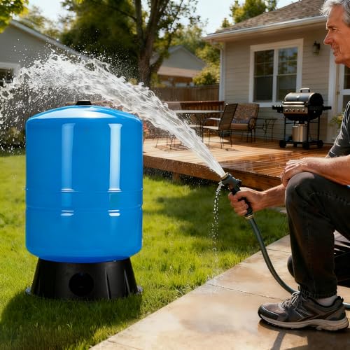 20gallon Water Pressure Tank For Well Systems Vertical Bladder Tank for 30/50 | 40/60 | 50/70 Switch Heavy Diaphragm Tank with & Drinking Liner for Home Domestic Water Supply (20GAL)