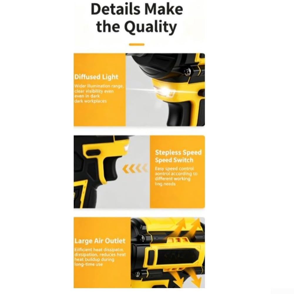Llave para impacto Inalámbrica 21V, Motor Brushless, 2880N·m Par