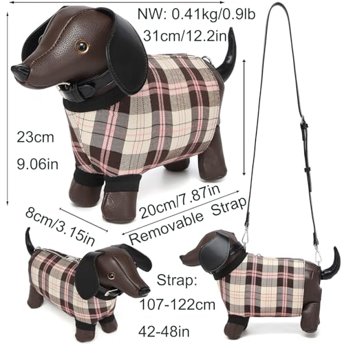 Image of Women PU Leather Unique Novelty Dog Shaped Crossbody Shoulder Bag Handbag Purse