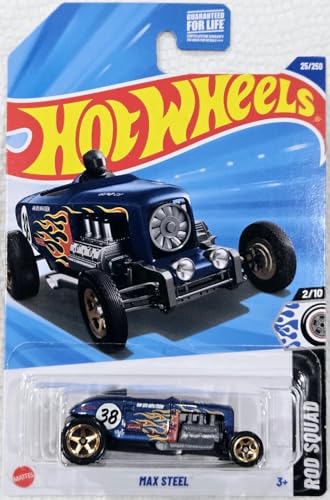 Hot Wheels Max Steel coche escala 1:64 azul miniatura 1