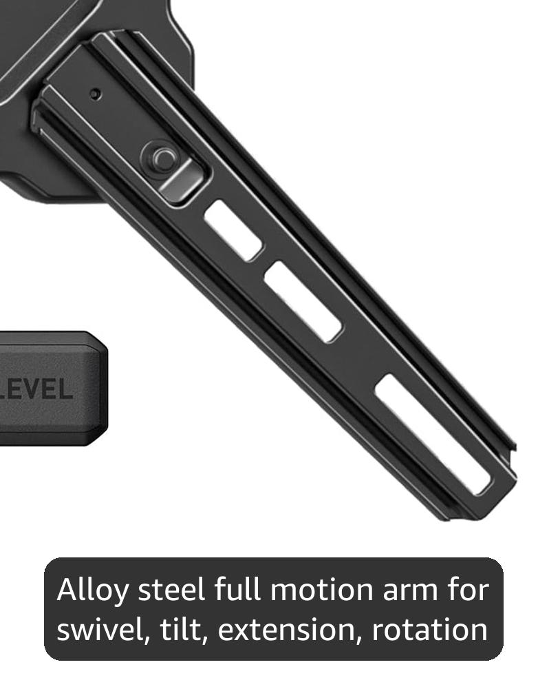 Perlegear Full Motion TV Wall Mount for Most 26–50 Inch TVs, Max VESA 300 x 300mm, TV Monitor Wall Mount Bracket with Rotation, Swivel, Tilt, Extension and Leveling Adjustment, Holds up to 55 lbs