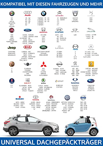 HandiWorld HandiRack Universal Dachgepäckträger für Autos; Schnellmontage Dachträger; Schwarz, H10, W33, D146cm - Image 3