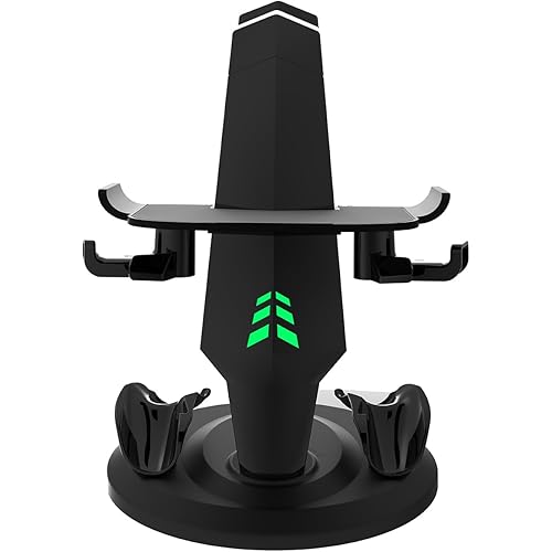 XBERSTAR VR Stand, Headset Charging Dock VR Display Stand Accessories for Oculus Quest 2/Quest 3 VR Headset (Black)