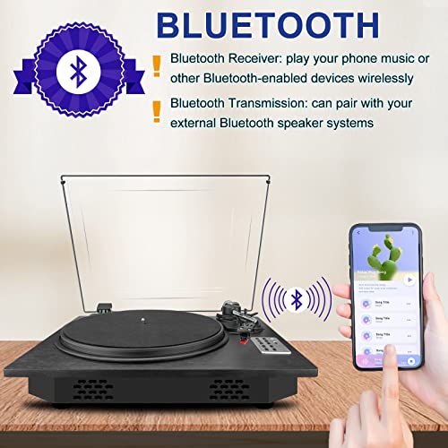 Vinyl Record Player, 3 Speed Turntable with Bluetooth Built-in Speakers Record Player Vinyl USB Direct MP3 Recording Phonograph Player, Adjustment Counterweight Pitch Control, Balck - Les Beatles, Paul McCartney, John Lennon, RIngo Starr, George Harrison Vinyl Record Player, 3 Speed Turntable with Bluetooth Built-in Speakers Record Player Vinyl USB Direct MP3 Recording Phonograph Player, Adjustment Counterweight Pitch Control, Balck – Image 4