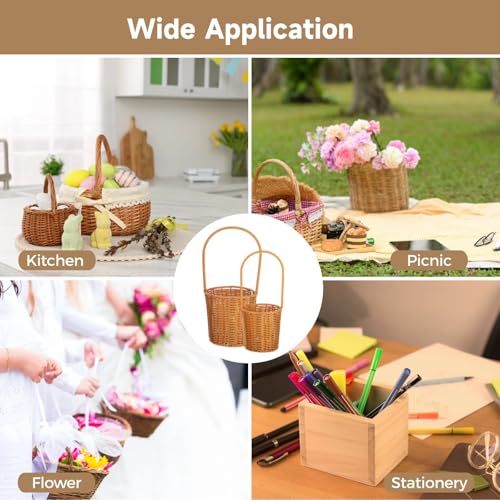 Storage With Handle Baskets Handwoven 2 Pcs Farmhouse Egg Rattan, Small Large And Baskets Multi-Purpose Egg Collecting Storage, And Lightweight Portable - Image 6