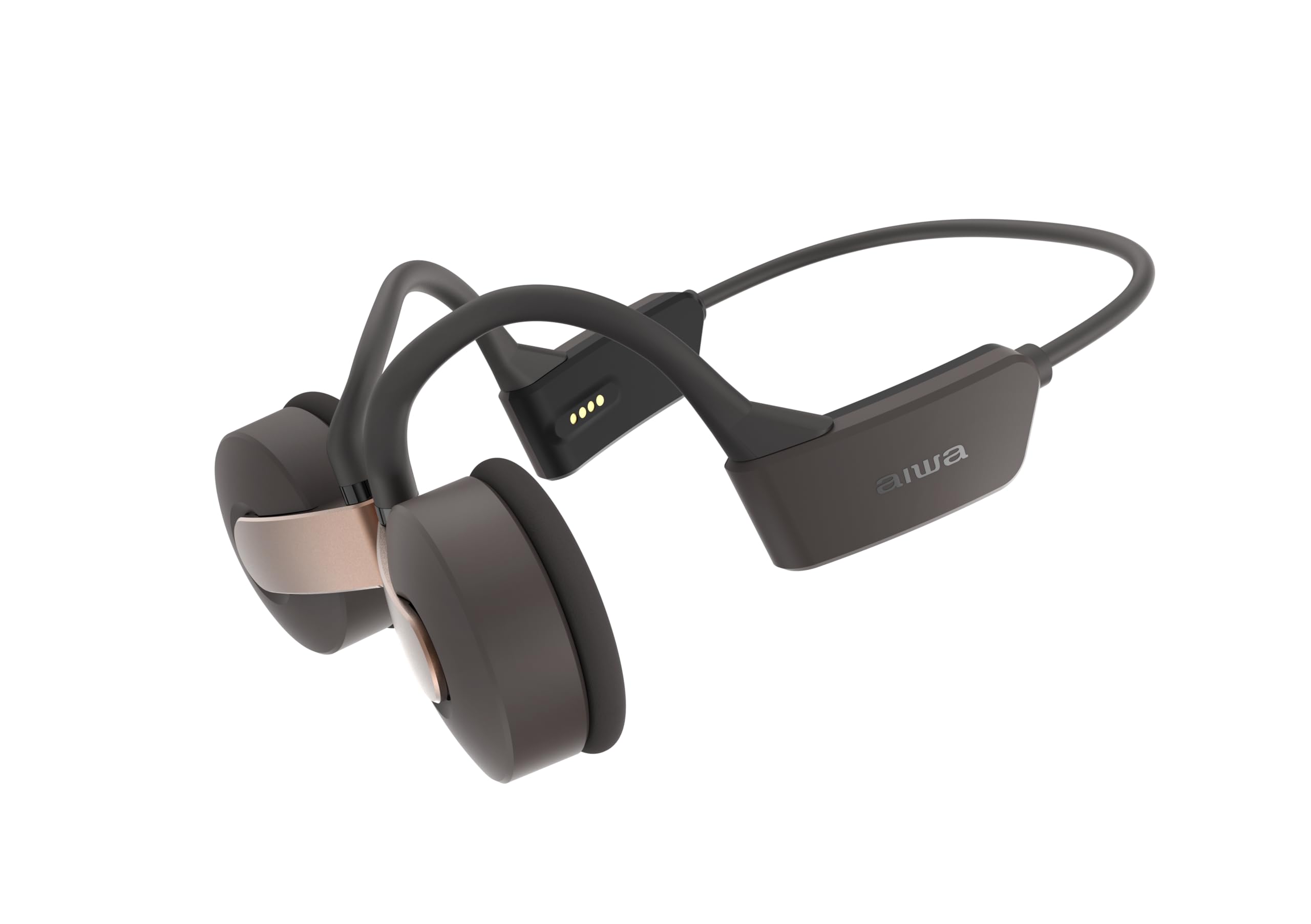 Aiwa HPB-SW20 | Auriculares inalámbricos de Oreja Abierta | Bluetooth 5.3 | Sonido Surround Espacial | Micrófono Manos Libres Integrado | Autonomía hasta 12 Horas | Color Cobre/Grafito