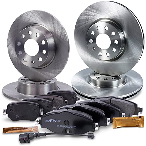 ATEC GERMANY Juego de frenos incl. discos de freno delanteros Ø 312 mm ventilados + traseros Ø 272 mm macizos + pastillas de freno delanteras y traseras