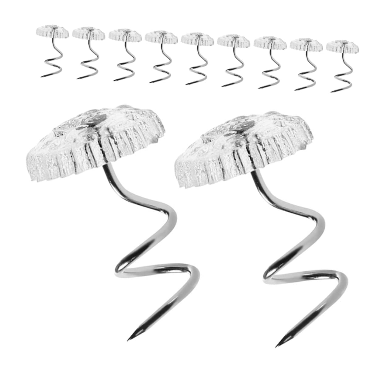 Holibanna 100Pcs Stainless Steel Spiral Tacks for Bed and Sofa Covers Pins for Decorative Furniture Upholstery and User Friendly Design