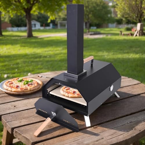 Multi-Fuel Pizza Oven,Portable Wood Fired Pizza Oven Outdoor,Tabletop Portable 11-Inch