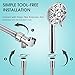 Shower Head,6 Functions High Pressure Shower Head with Handheld,4.3'' High Flow Handheld Shower Heads Set with 64'' Stainless Steel Hose Teflon Tape Rubber Washers,Chrome Finish,Tool-Free Installation