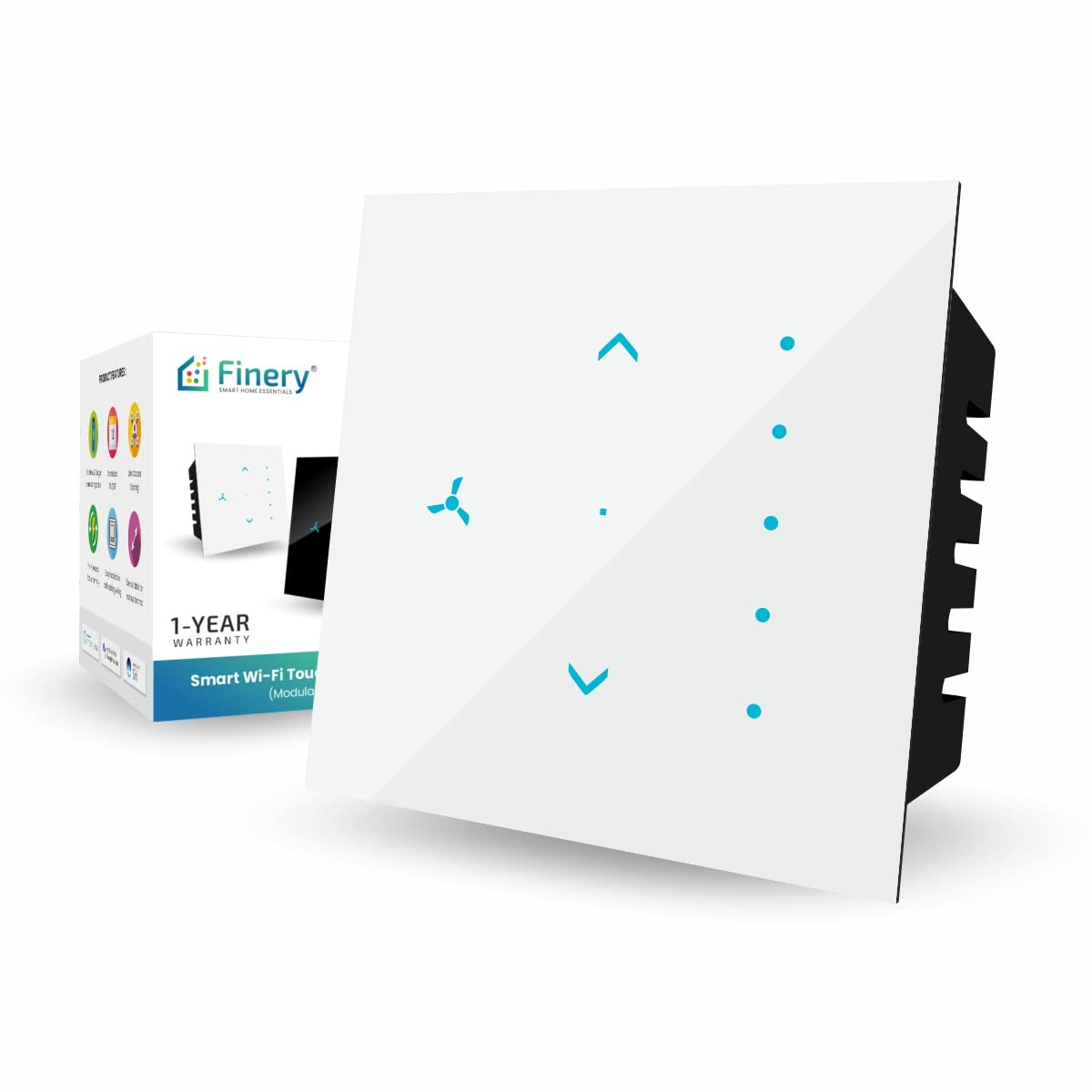 Finery Wi-Fi Smart Fan Regulator Touch Switch retrofit Compatible with Alexa and Google home No hub required (White, Pack of 1) (B0BWWBB9LN) Amazon Price History, Amazon Price Tracker