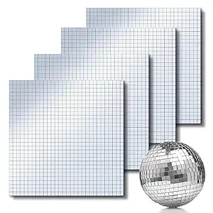 ZINZA Mirror Sticker Mosaic Tiles - Mini Glas Mirror Mosaic Tiles Wall - Crafts Square Mirror Glass Tile with Beveled Edge for Kitchen Backsplash/Bathroom Wall Pool Tiles - Glass Wall Sticker Tiles (Silver, 1)