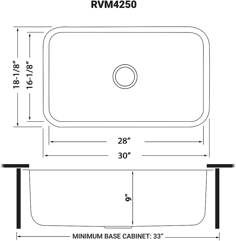 33 in. Stainless Steel Drop-in Single Bowl Kitchen Sink