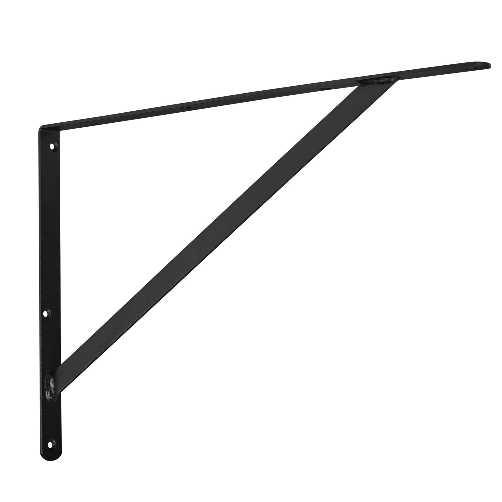 VEVOR Soporte de estante, juego de 12 soportes de montaje en pared duraderos de 18 x 12 pulgadas, diseño triangular negro mate de 3 mm, soportes de estante de acero, soporte de peso de 160 libras