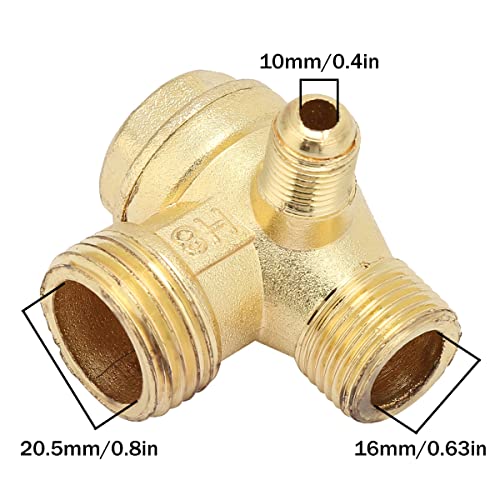 3-Port Brass Male Threaded Air Compressor Check Valve Non-Return Thread ...
