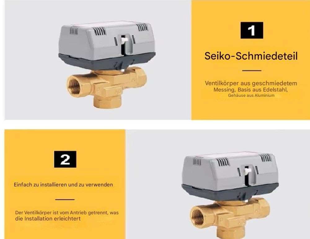 SHK-KOntor | 3-Wege-Ventil|Zonenventil, DN25, 16 Bar Betriebsdruck, 220V Aktuator, Geschmiedete Ausführung