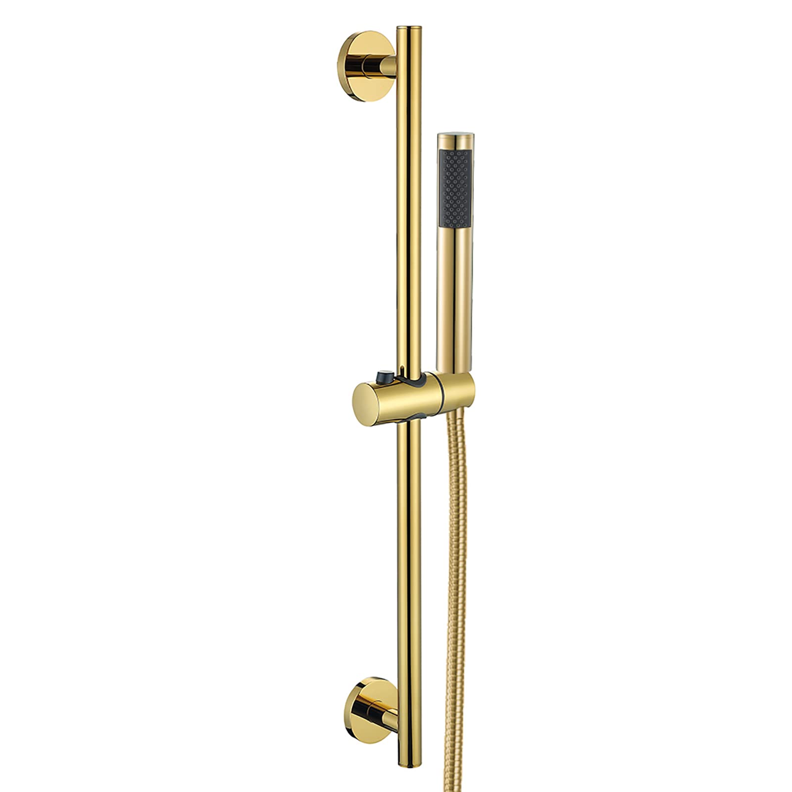Asta Doccia 65 cm Saliscendi Doccia 304 Acciaio Inox Montaggio a Parete Asta Doccia Saliscendi Completo Regolabile con Doccetta, Tubo 150 cm, Supporto Regolabile,Titanium Gold