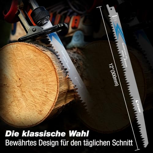 EZARC Säbelsägeblätter Holz, CRV, R1231GS, 5TPI 300mm, 5tlg – Ansicht 5