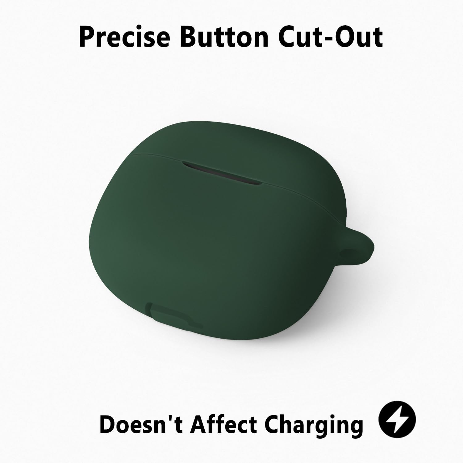 Geiomoo Silicone Case for Skullcandy Rail, Skullcandy Rail ANC, Protective Cover with Carabiner (Emerald Green) - Image 5