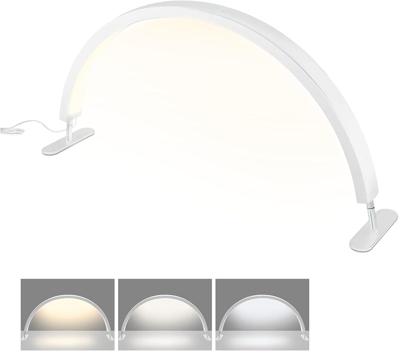 Tetipa LED Műkörmös Asztali Lámpa - Félhold Alakú Kozmetikai Világítás Szempillához, Távirányítóval, 3-6000K Állítható Fényerővel, 3 Fénymód