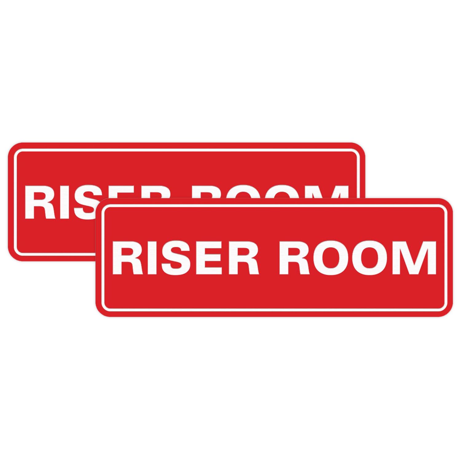 Standard Standard Riser Room Door/Wall Sign -Red - Small (2 Pack)